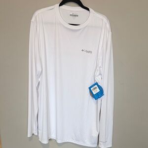 Columbia Men's Classic White Long Sleeve Tee